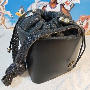 Gabrielli Forenzi Italian Leather Hard Case Bucket Bag Purse LVintage Italian